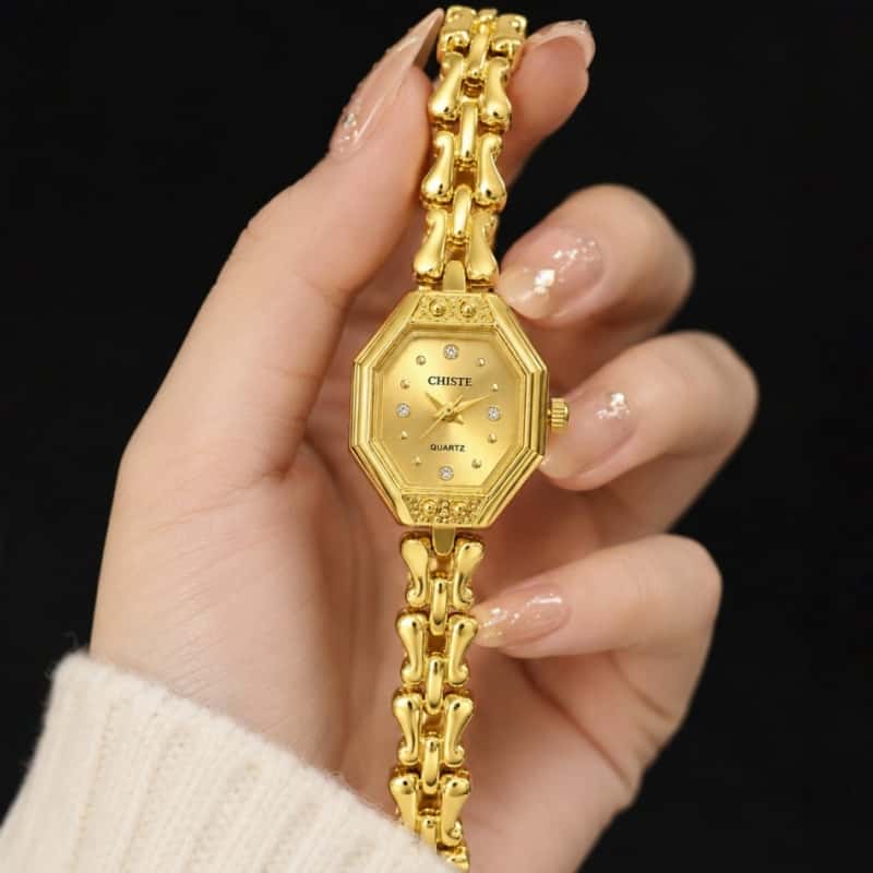 Luxury Watch Index - นาฬิกาข้อมือผู้หญิงแบรนด์ CHISTE ดีไซน์หรูหรา สง่างาม สไตล์เรโทร สายโลหะ