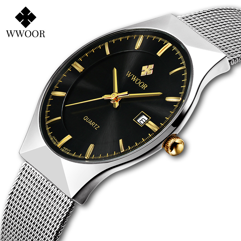 Luxury Watch On Sale - นาฬิกาข้อมือแฟชั่นผู้ชายทรงผอมเฉียบลำลองยี่ห้อดังสุดหรูนาฬิกาข้อมือสำหรับผู้ชายทนทานต่อรอยขีดข่วนกันน้ำแนวธุรกิจเหล็กตาข่ายหรูหรา