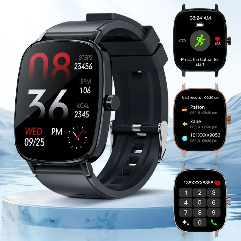 Luxury Watch On Rubber Strap - สมาร์ทวอทช์อิเล็กทรอนิกส์ นาฬิกาอัจฉริยะ โทรไร้สาย นาฬิกาฟิตเนส นาฬิกากันน้ำ นาฬิกาข้อมือสำหรับเล่นกีฬา