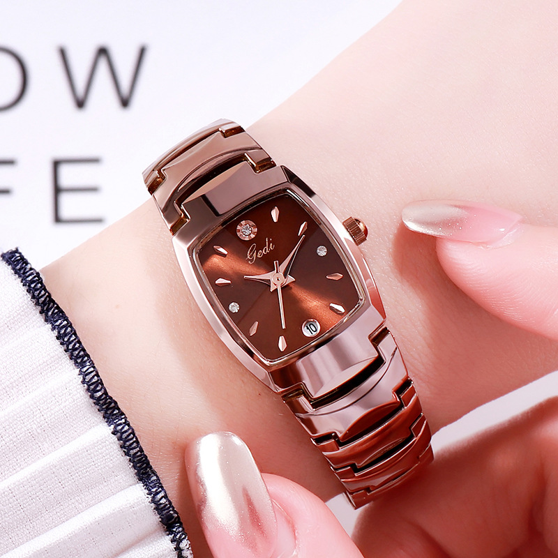 Luxury Watch Index - ผู้หญิงแบรนด์หรูนาฬิกาลำลองฝังเพชรปฏิทินสร้อยข้อมือเหล็กกันน้ำสุภาพสตรีแฟชั่นนาฬิกาควอตซ์นาฬิกาของขวัญ