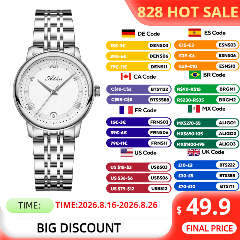 Luxury Watch All Brands - ADDIES หรูหราผู้หญิงนาฬิกาข้อมือควอตซ์แบรนด์ชั้นนำ 31 มม.แซฟไฟร์คริสตัลผู้หญิงนาฬิกาธุรกิจ 50 M