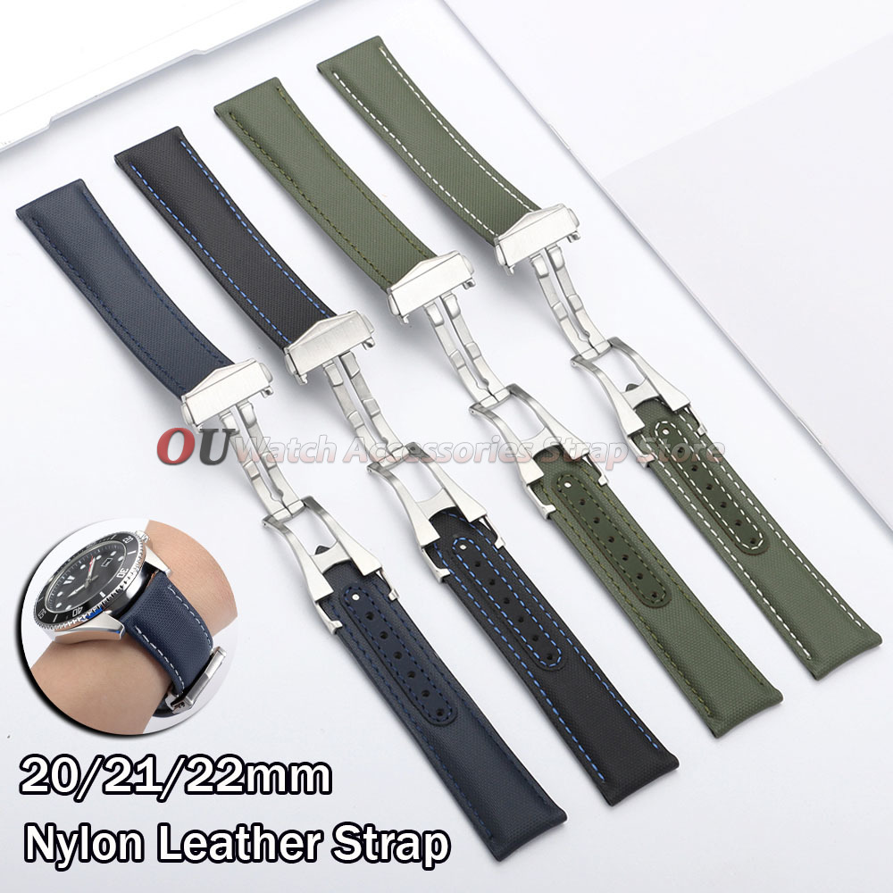Omega Watch Seamaster - สายนาฬิกาหนังไนลอนผ้าใบ ขนาด 20 มม. 21 มม.