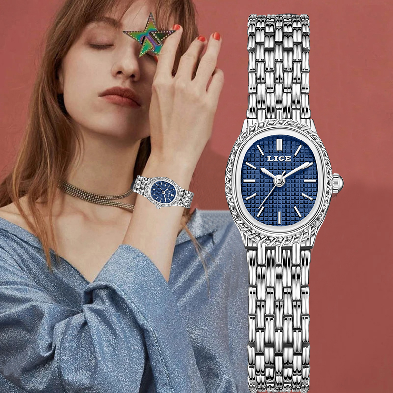Luxury Watch Usa - นาฬิกาข้อมือควอตซ์แฟชั่นหรูหราสำหรับผู้หญิง ดีไซน์เรียบหรู คลาสสิก หน้าปัดเรียบง่าย กันน้ำ สายสแตนเลส