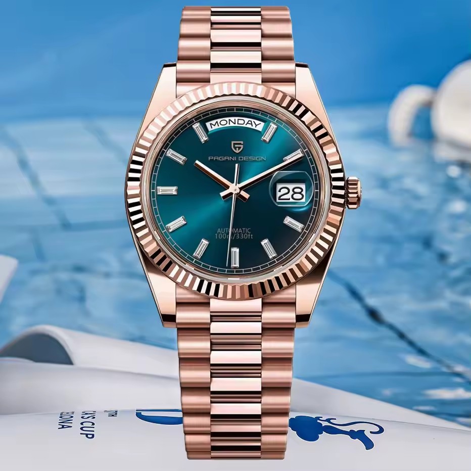 Rolex Watch Datejust - นาฬิกา PAGANI DESIGN รุ่นใหม่ สีโรสโกลด์ หน้าปัด