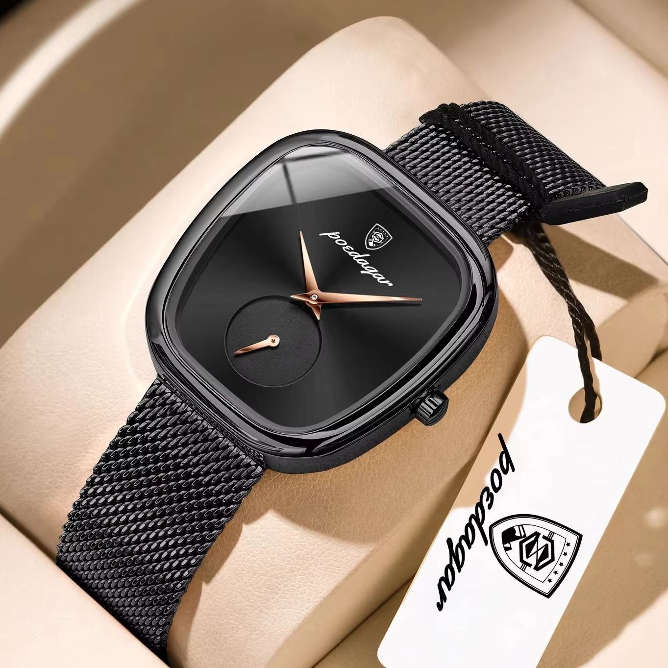 Luxury Watch Unique - POEDAGAR หรูหราไม่ซ้ำใครนาฬิกาผู้หญิงนาฬิกาควอทซ์แฟชั่นกันน้ำสำหรับผู้หญิงสแตนเลสตาข่ายสง่างามสุภาพสตรีนาฬิกาข้อมือ