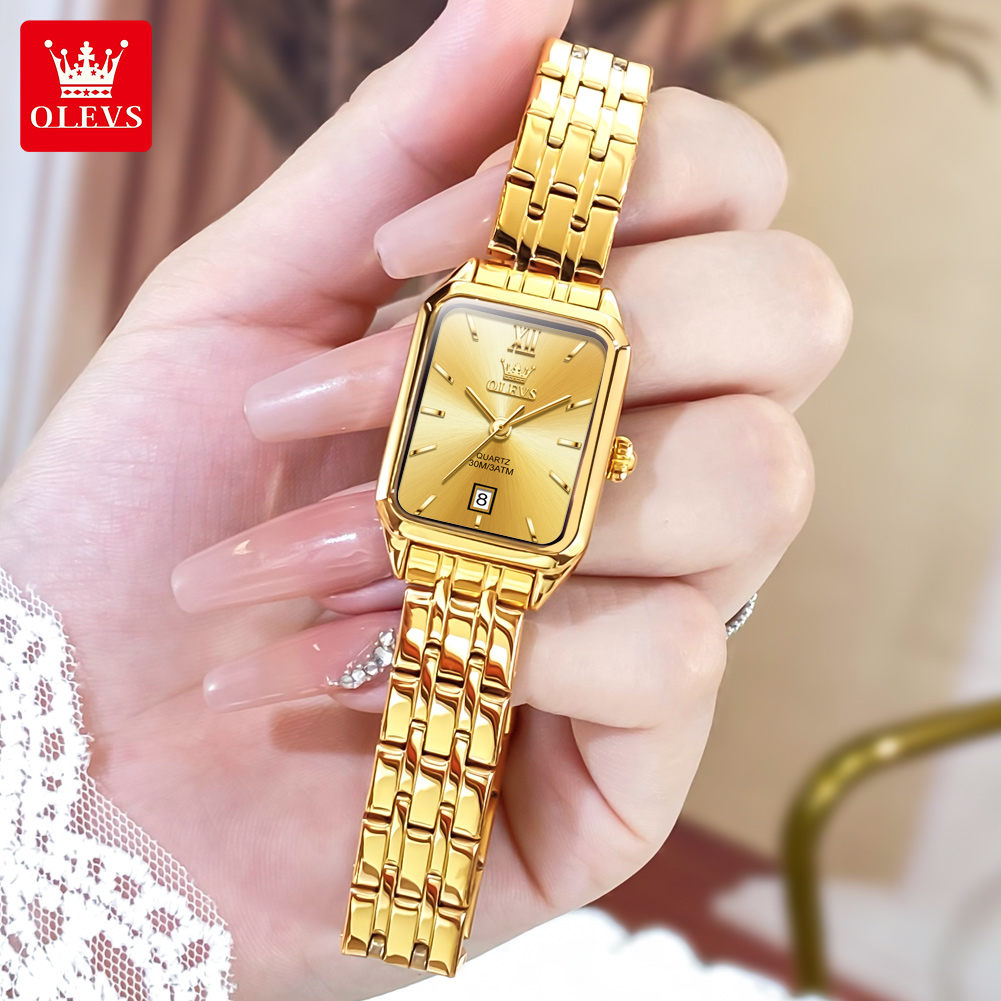Luxury Watch Index - OLEVS แบรนด์หรูผู้หญิงนาฬิกากันน้ําแฟชั่นนาฬิกาทองสําหรับผู้หญิง Simple Original นาฬิกาข้อมือควอตซ์สุภาพสตรี