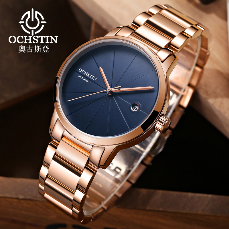 Luxury Watch On Sale - Ochstin อัตโนมัตินาฬิกาผู้ชายแบรนด์หรูผู้ชายนาฬิกาข้อมือสแตนเลสนาฬิกาแฟชั่นธุรกิจบุรุษนาฬิกาข้อมือ Rose Gold