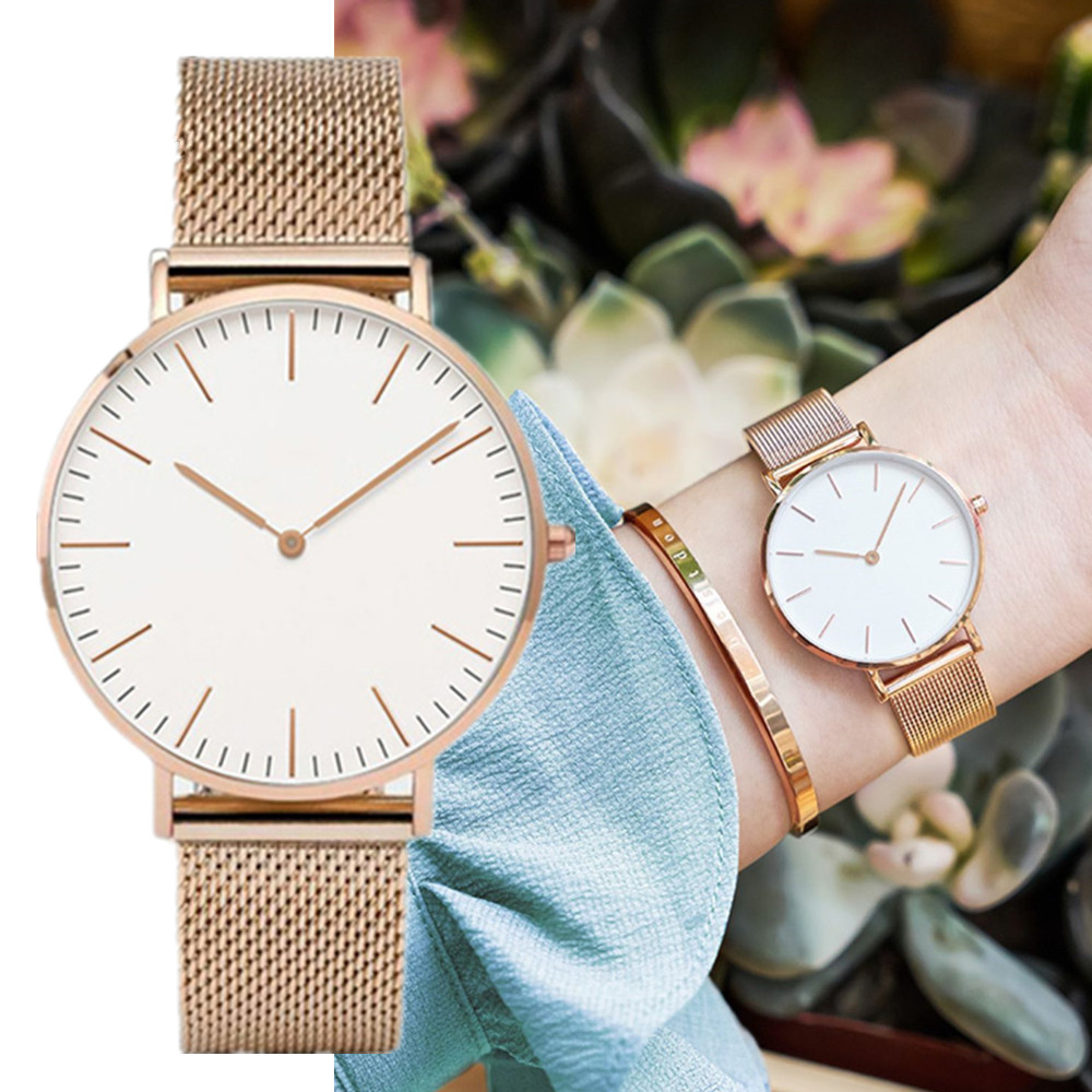 Luxury Watch Index - แบรนด์หรูนาฬิกาผู้หญิงแฟชั่นสแตนเลสตาข่ายเข็มขัดควอตซ์นาฬิกาข้อมือสุภาพสตรีนาฬิกาของขวัญ Montre Femme