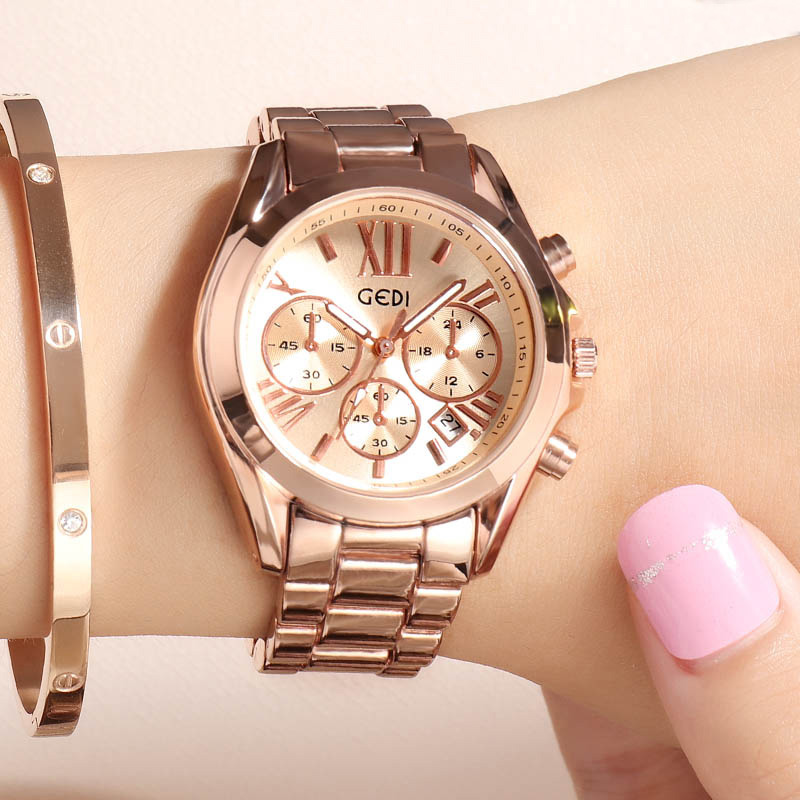 หรูหราผู้หญิงสีโรสโกลด์นาฬิกาก - Luxury Watch Unique บทวิจารณ์และราคา