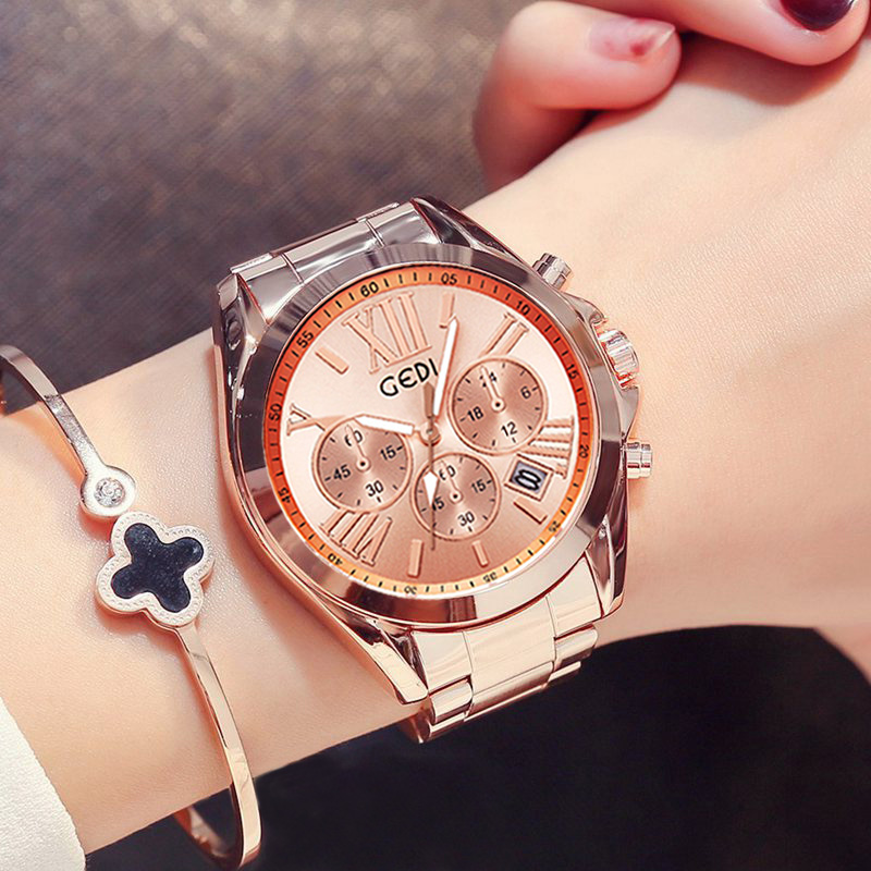 หรูหราผู้หญิงสีโรสโกลด์นาฬิกาก - Luxury Watch Unique บทวิจารณ์และราคา