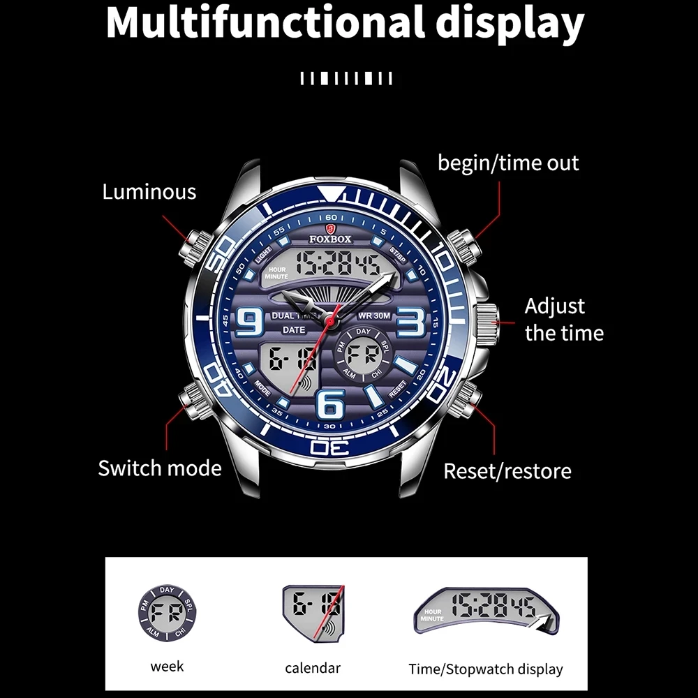 Foxbox นาฬิกาดิจิตอลสำหรับผู้ช - Luxury Watch All Brands บทวิจารณ์และราคา