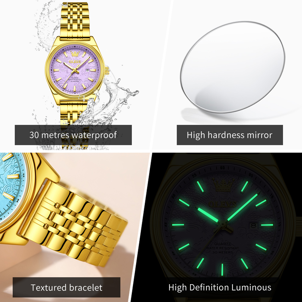 นาฬิกา OLEVS แบรนด์หรู สีทอง ส - Luxury Watch Index บทวิจารณ์และราคา