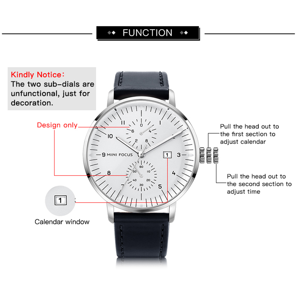 MINI FOCUS ธุรกิจควอตซ์ชายนาฬิ - Luxury Watch On Sale บทวิจารณ์และราคา