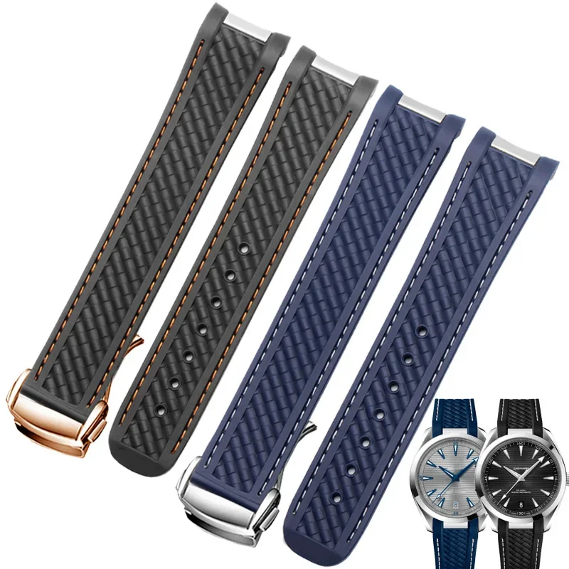 โค้ง 20 มม.ยาง Watchband Fit ส - Omega Watch Seamaster บทวิจารณ์และราคา