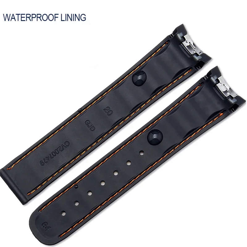 โค้ง 20 มม.ยาง Watchband Fit ส - Omega Watch Seamaster บทวิจารณ์และราคา
