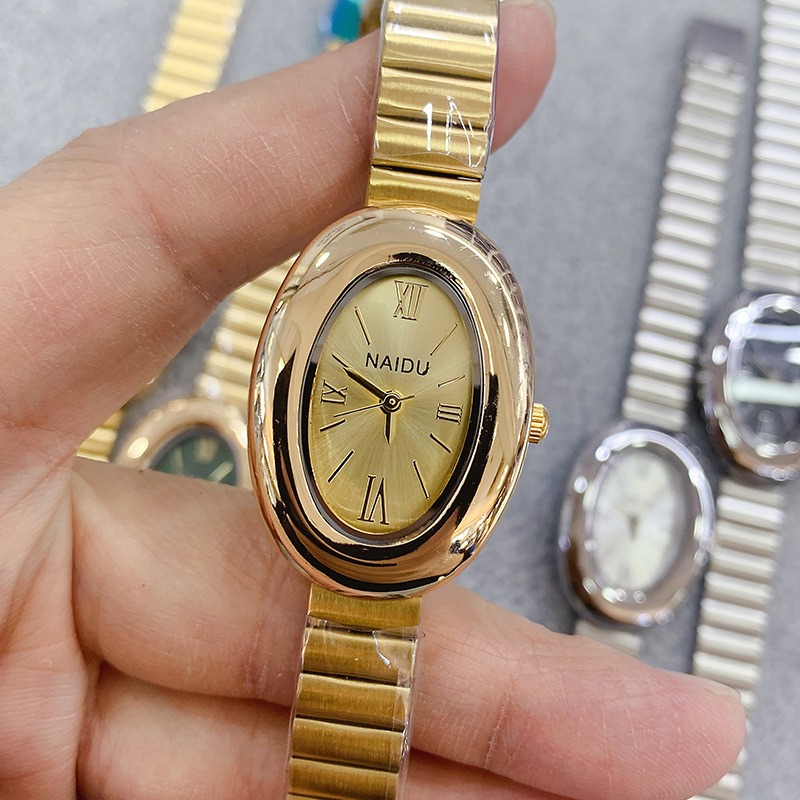 นาฬิกาควอตซ์ผู้หญิงทรงรีสีทองแ - Luxury Watch Index บทวิจารณ์และราคา