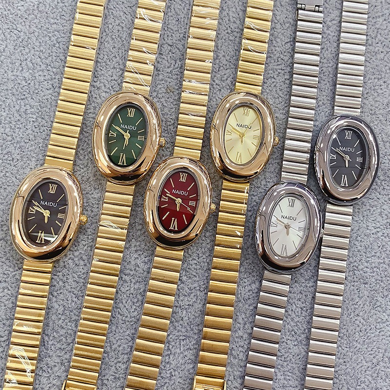 นาฬิกาควอตซ์ผู้หญิงทรงรีสีทองแ - Luxury Watch Index บทวิจารณ์และราคา