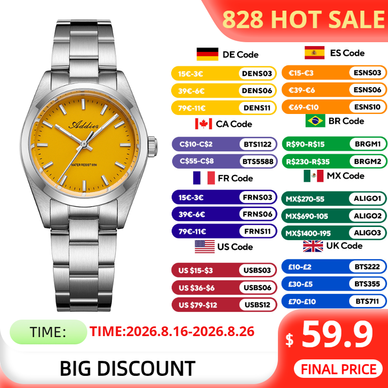 ADDIES 2026 สแตนเลสสตีลนาฬิกาผ - Luxury Watch All Brands บทวิจารณ์และราคา
